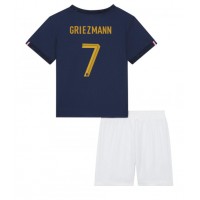 Francúzsko Antoine Griezmann #7 Domáci Detský futbalový dres MS 2022 Krátky Rukáv (+ trenírky)
